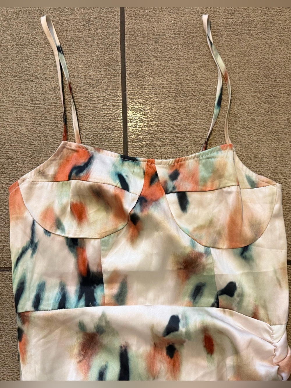 Shien Watercolor Print Spaghetti Strap Cami Dress